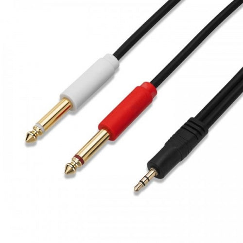 3.5mm Klinke AUX TRS (male) auf Dual 6.35 mm Mono Stecker Stereo Audio Splitter Kabel | System-S