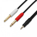 3.5mm Klinke AUX TRS (male) auf Dual 6.35 mm Mono Stecker Stereo Audio Splitter Kabel | System-S