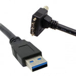 USB 3.0 A (male) zu Micro USB 3.0 (male) Aufwärts gewinkelt 120cm high speed Datenkabel Ladekabel mit Feststellschraube für Nikon D800 D800E D810 | System-S