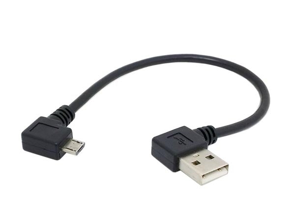 Micro USB Kabel 25 cm 90° grad rechts Winkelstecker zu USB 2.0 Typ A | System-S