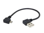 Micro USB Kabel 25 cm 90° grad rechts Winkelstecker zu USB 2.0 Typ A | System-S