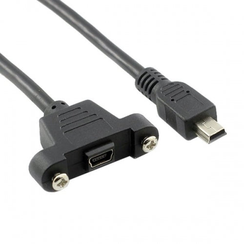 Mini USB Panel Mount Mini USB Stecker zu Mini USB Buchse mit Screw Nuts 50cm | System-S