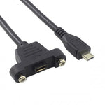Micro USB Panel Mount Micro USB Stecker zu Micro USB Buchse mit Screw Nuts 50cm | System-S