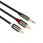 RCA Cinch-Stecker (male) auf 3.5mm Klinke AUX (male) Stereo Audio Kabel Cinch-Audiokabel 10m | System-S
