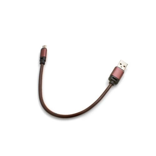 Micro USB  (male) zu USB A 3.0. (male) Adapter Datenkabel Ladekabel 25cm Lederoptik in Braun | System-S