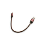Micro USB  (male) zu USB A 3.0. (male) Adapter Datenkabel Ladekabel 25cm Lederoptik in Braun | System-S