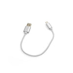 Micro USB Kabel (male) zu USB A 2.0. (male) Adapter Datenkabel Ladekabel 25cm Nylon-Geflochten in Weiß-Silber | System-S