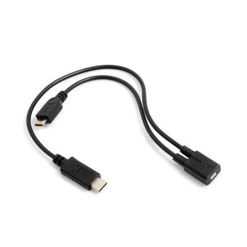 USB 3.1 Typ C Stecker Kabel Splitter zu Micro USB | System-S