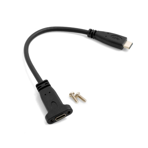 USB 3.1 Typ C auf USB 3.1 Typ C Kabel mit Feststellschraube 20cm | System-S