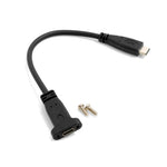 USB 3.1 Typ C auf USB 3.1 Typ C Kabel mit Feststellschraube 20cm | System-S