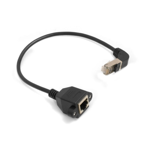 Ethernet Netzwerkabel RJ45 Abwärtswinkel auf RJ45 Buchse Panel Mount 8p8c FTP STP Utp Cat 5e 29cm | System-S