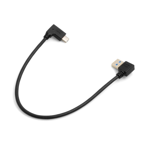 USB Typ A 3.0 links gewinkelt zu USB Typ C 3.1 gewinkelt 28 cm Stecker vergoldet | System-S