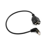 Ethernet Netzwerkabel RJ45 Aufwärtswinkel auf RJ45 Buchse Panel Mount  8P8C FTP STP UTP Cat 5e 29cm | System-S