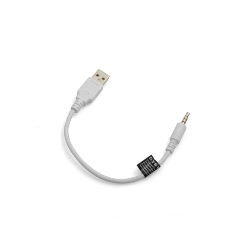 USB Typ A (Male) zu 3,5mm Klinkenstecker AUX Audio Kabel in Weiß 20 cm | System-S