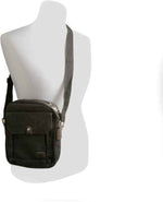 Universal Schultertasche mit 5 Fächern Umhängetasche 24 cm, Schwarz | System-S