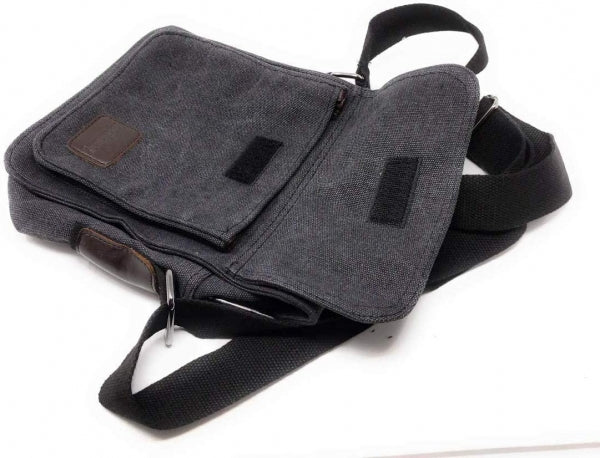 Universal Schultertasche mit 5 Fächern Umhängetasche 24 cm, Schwarz | System-S