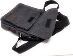 Universal Schultertasche mit 5 Fächern Umhängetasche 24 cm, Schwarz | System-S