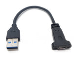 USB Typ A 3.0 Stecker auf USB Typ C Buchse für Panel Mount Kabel 21cm | System-S