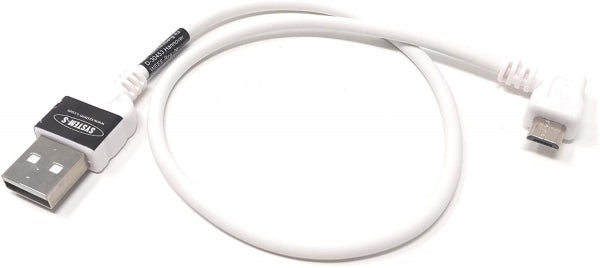 USB A Stecker zu USB 2.0 Micro B Stecker Kabel Links Gewinkelt 30 cm | System-S