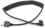 USB C 3.1 zu USB A Gewinkelt Spiral Kabel 50 - 100 cm | System-S