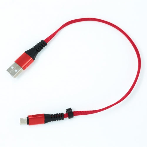 USB Typ C 3.1 Kabel auf USB Typ A 2.0 Flachkabel in Rot 30 cm | System-S