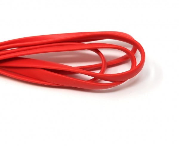 3.5mm Klinke auf 3.5mm Klinke AUX Stereo Stecker Flachkabel 200 cm 3 Polig Rot | System-S
