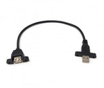 USB Typ A (male) Kabel auf USB Typ A (female) Doppel Panel Mount Kabel 32cm | System-S