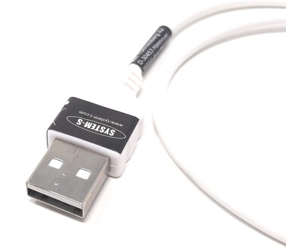 Micro USB 2.0 Kabel 200 cm Links Gewinkelt | System-S