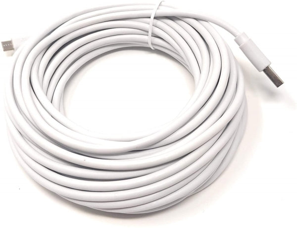 USB 2.0 Kabel 13 m Micro B Stecker zu Typ A Stecker in Weiß | System-S