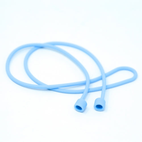 10x Silikon Halteband Holder für AirPods Kopfhörer in Hellblau | System-S