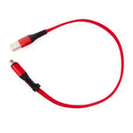 USB A Stecker zu Micro USB Stecker Kabel Flachkabel 32 cm in Rot | System-S