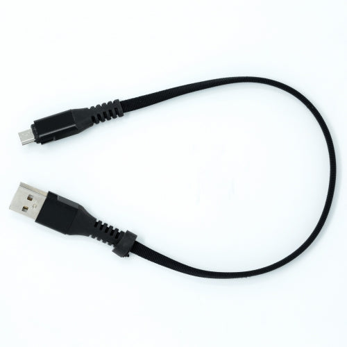 USB A Stecker zu Micro USB Stecker Kabel Flachkabel 32 cm in Schwarz | System-S