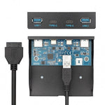 USB HUB 2x Typ A 3.0 und 2x Typ C 3.1 Panel Mount zum Motherboard 20poliges Anschlusskabel für 3,5"-Diskettenschacht | System-S