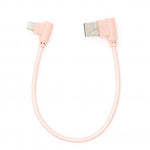 Micro USB Kabel 90° grad rechts gewinkelt  zu USB 2.0 Typ A 90° Grad rechts gewinkelt 20 cm in Rose | System-S