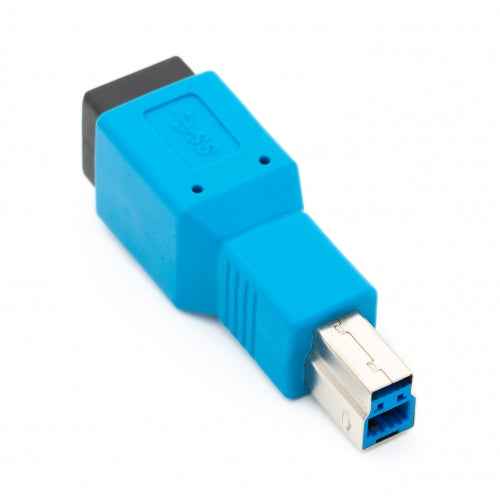USB 3.0 Adapter Typ B Stecker zu Typ B Buchse Kabel in Blau | System-S