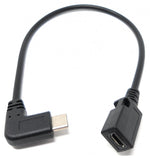USB 3.1 Kabel 20 cm Typ C Stecker zu 2.0 Micro B Buchse in Schwarz | System-S