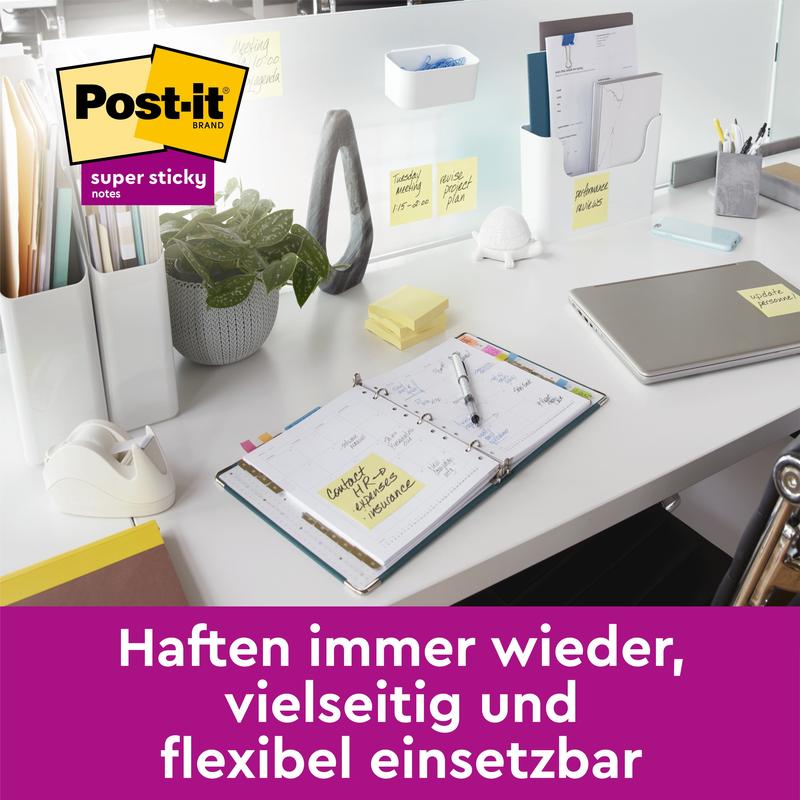 Post-it® Super Sticky Notes, 47,6 mm x 47,6 mm, 90 Blatt/Block, 100% PEFC