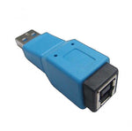 USB 3.0 Adapter Typ A Stecker zu Typ B Buchse Kabel in Blau | System-S
