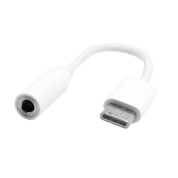 Audio Kabel 3,5 mm Klinke zu USB 3.1 Typ C Stecker Adapter in Weiß | System-S