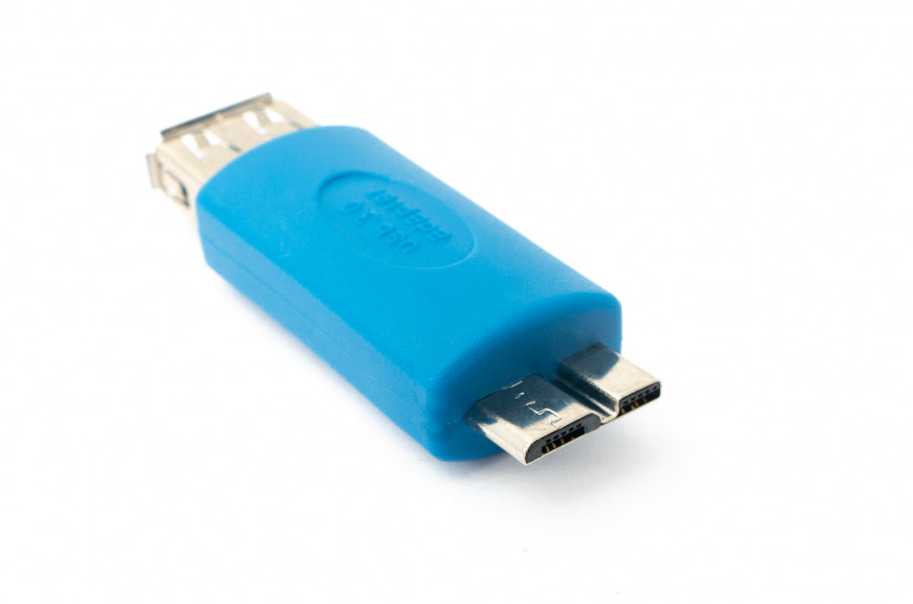USB 3.0 Adapter Typ A Buchse zu Micro B Stecker Kabel in Blau | System-S