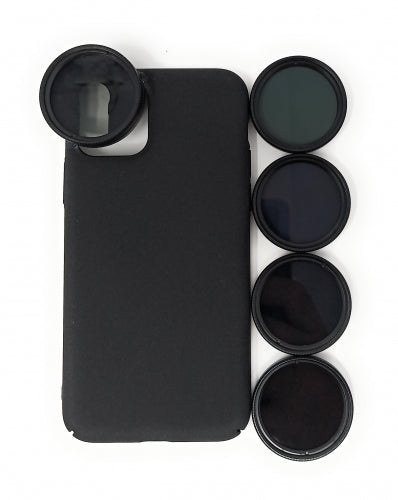 ND Filter 37 mm Set Neutraldichtefilter Graufilter mit Hülle für iPhone 11 Pro | System-S