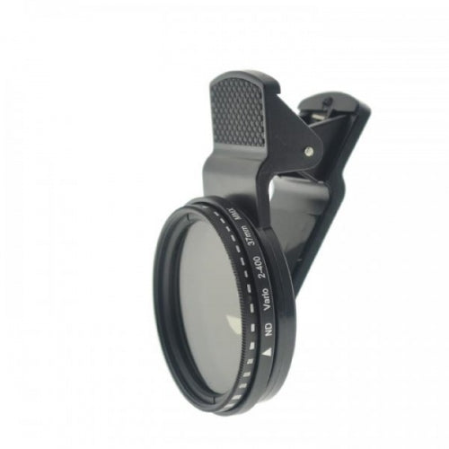ND Vario Filter 37 mm Neutraldichtefilter Graufilter mit Clip für Smartphone | System-S