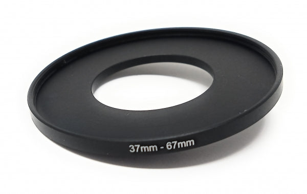 Objektiv Adapter 37 mm Gewinde zu 67 mm Step Up Ring in Schwarz für Filter | System-S