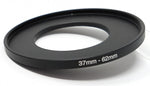 Objektiv Adapter 37 mm Gewinde zu 62 mm Step Up Ring in Schwarz für Filter | System-S