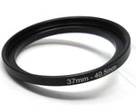 Objektiv Adapter 37 mm Gewinde zu 40,55 mm Step Up Ring in Schwarz für Filter | System-S