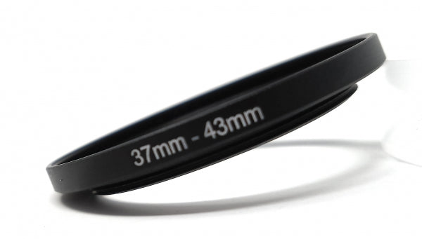 Objektiv Adapter 37 mm Gewinde zu 43 mm Step Up Ring in Schwarz für Filter | System-S