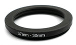 Objektiv Adapter 37 mm Gewinde zu 30 mm Step Down Ring in Schwarz für Filter | System-S