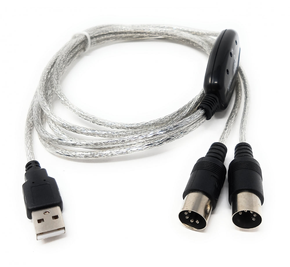 MIDI Interface SMA In und Out zu USB 2.0 Audio Kabel in Grau | System-S