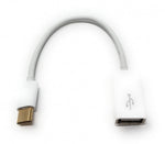 USB 3.1 Kabel 10 cm Typ C Stecker zu 2.0 Typ A Buchse in Weiß | System-S