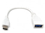 USB 3.1 Kabel 10 cm Typ C Stecker zu 3.0 Typ A Buchse in Weiß | System-S